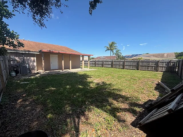 Large fenced-in backyard