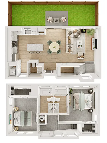 Floor plan 2BR/2.5BA - B2