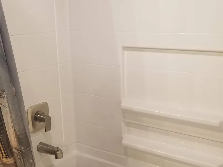 Easy in and out..basement shower.