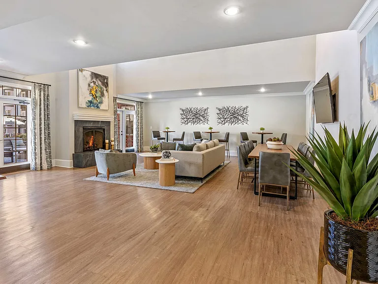 Enjoy our inviting clubroom, complete with comfortable seating and a cozy fireplace