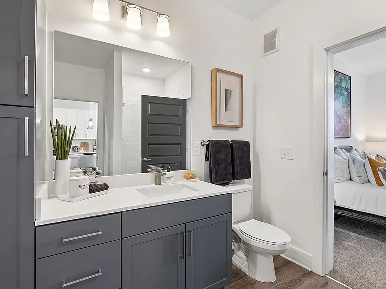 Cedar Model Bath with Linen Cabinet