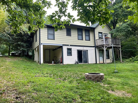 Backyard with fire pit