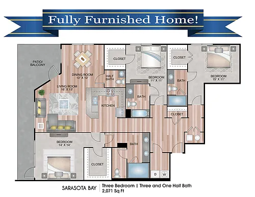 Floor plan Premier Sarasota Bay - Fully Furnished