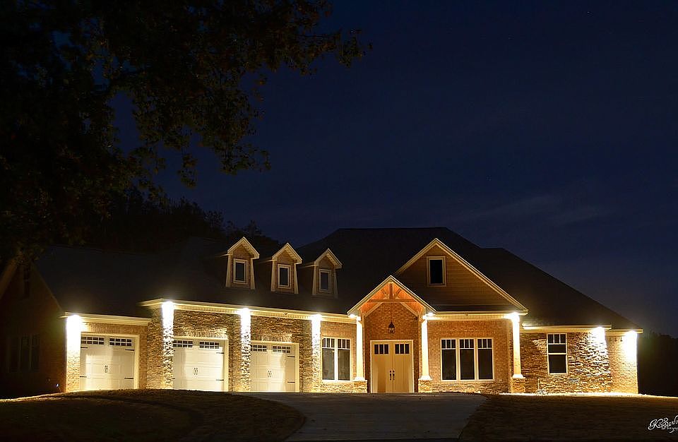 Outside with lighting