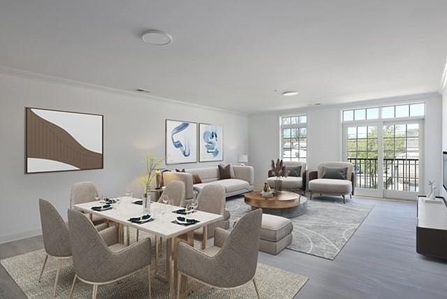 Virtually Staged Sample Living Room/Dining Room
