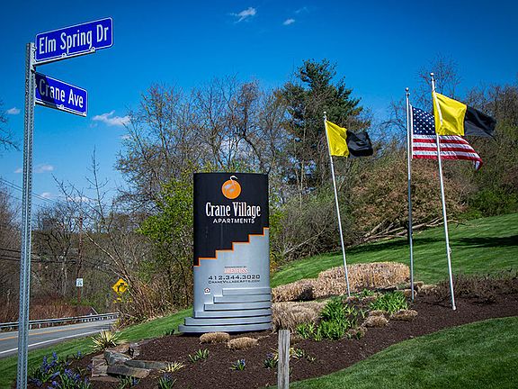 Crane Village Apartments Entrance Signage