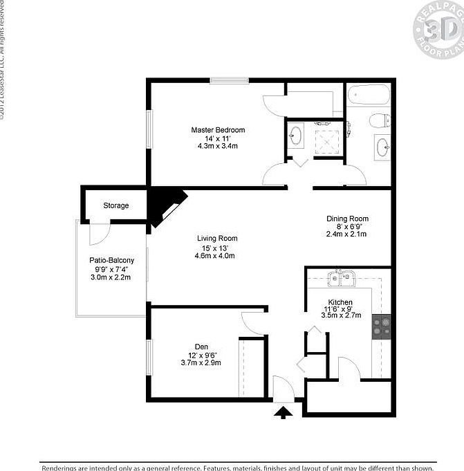 1 bed with a den or 2 bed 1 bath