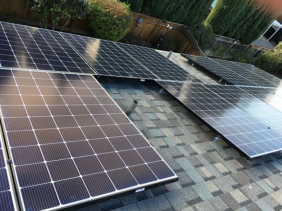 Solar panels facing west