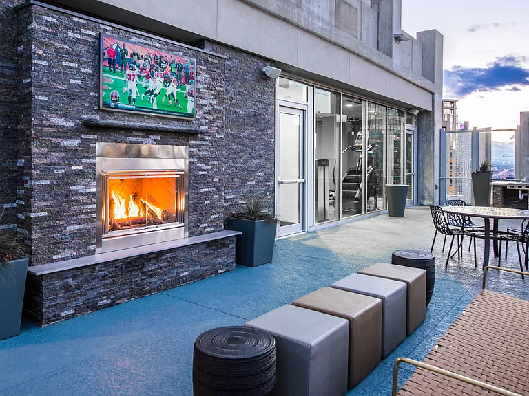 Rooftop Lounge with Fireplace