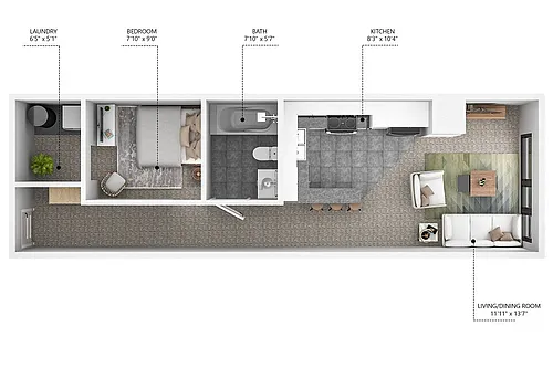 Floor plan A2 - Income Restricted