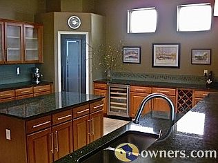 Kitchen, Island & Wine Buffet