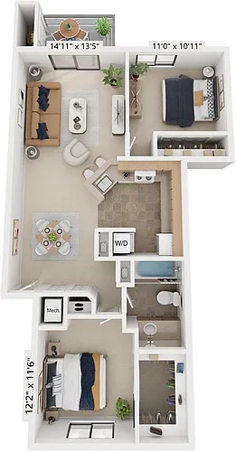 Floor plan Two Bedroom