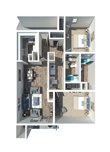 Floor plan 2 Bedroom 2 Bath