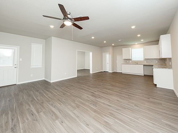 Family Room to Dining Area, Kitchen, and Flex Room