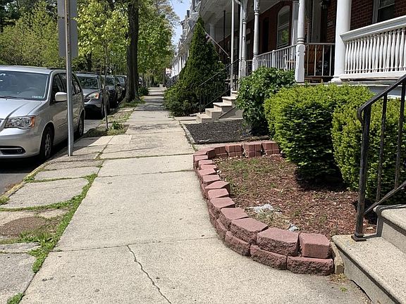 Tree-lined block.