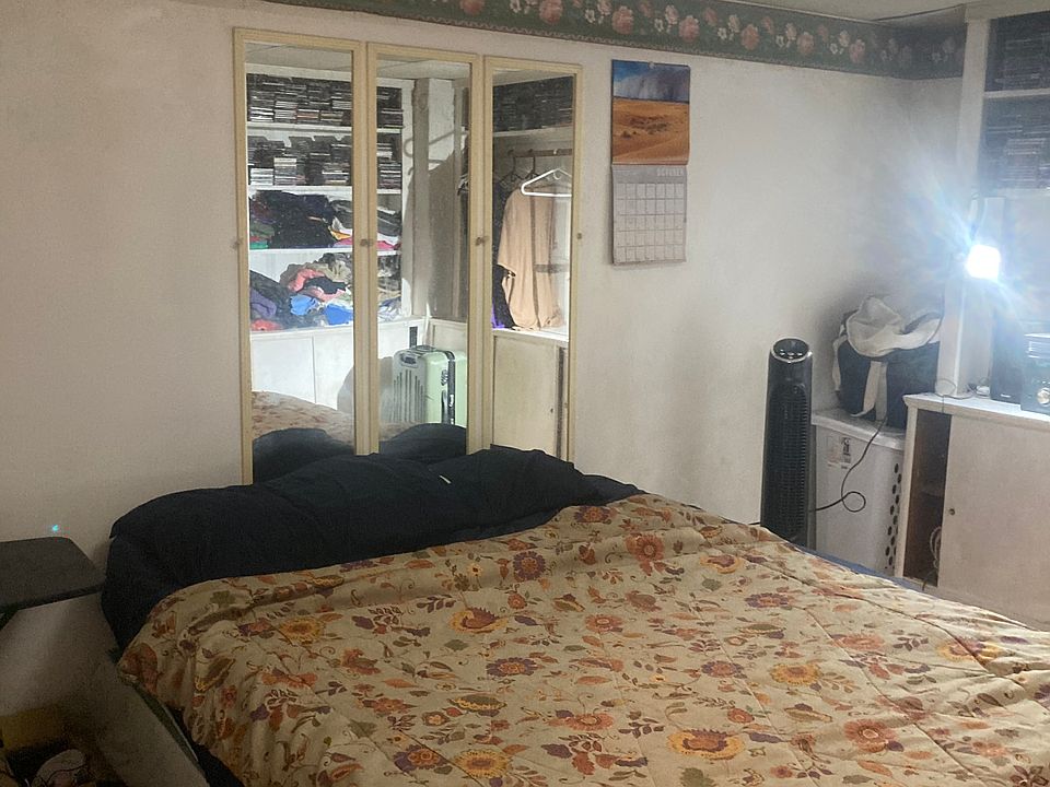 Full size bed can be turned along the wall