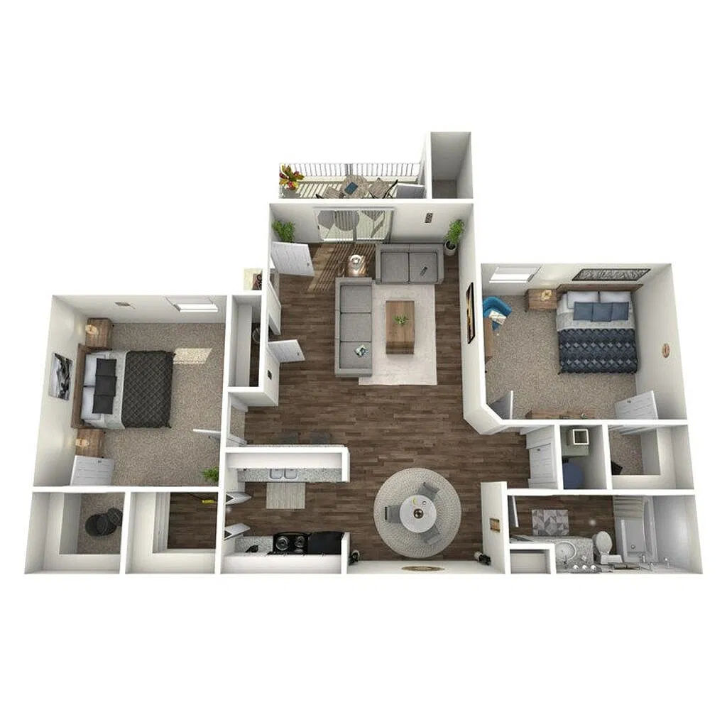 Floor plan 2 Bed 1 Bath
