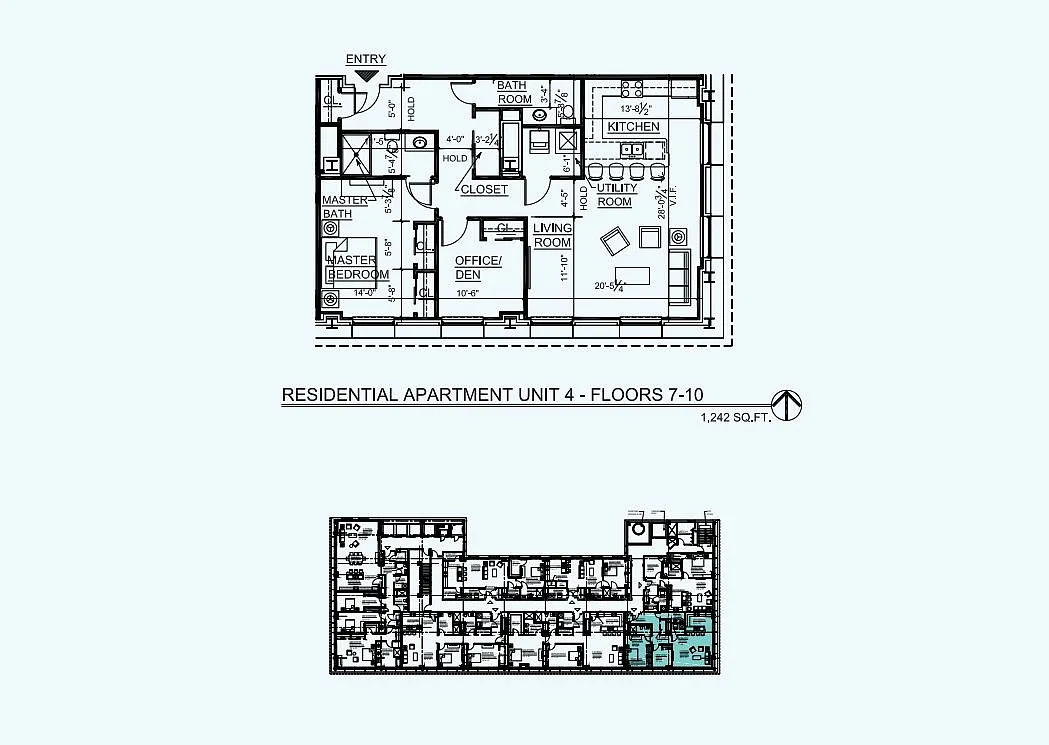 Floor plan Unit 4 - Floors 7-10