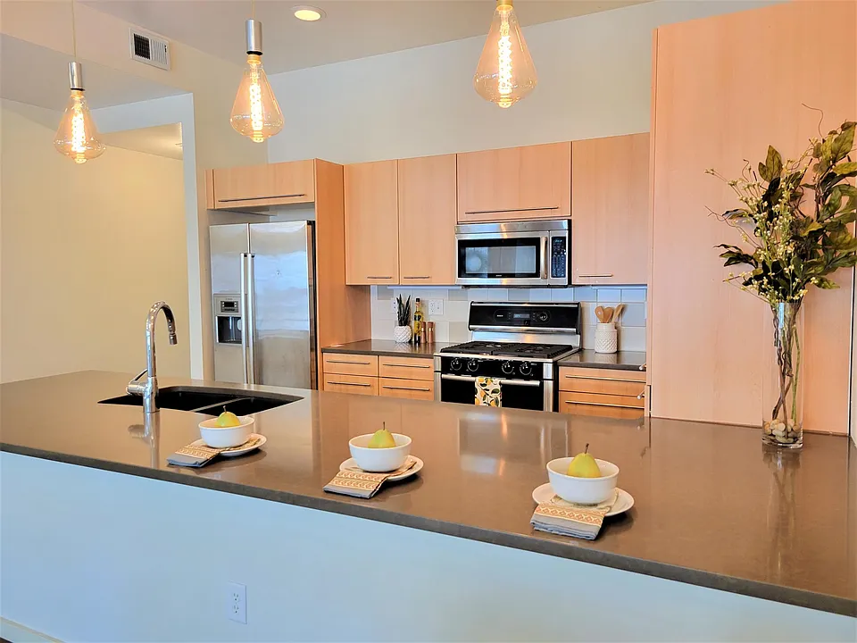 Kitchen with counter height bar seating