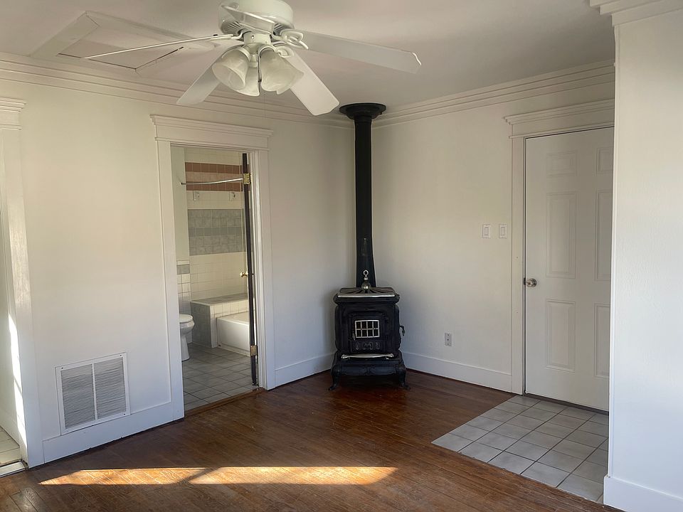 Living area with fireplace.