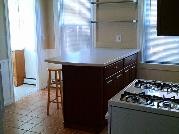 Kitchen lets in tons of natural light during the day