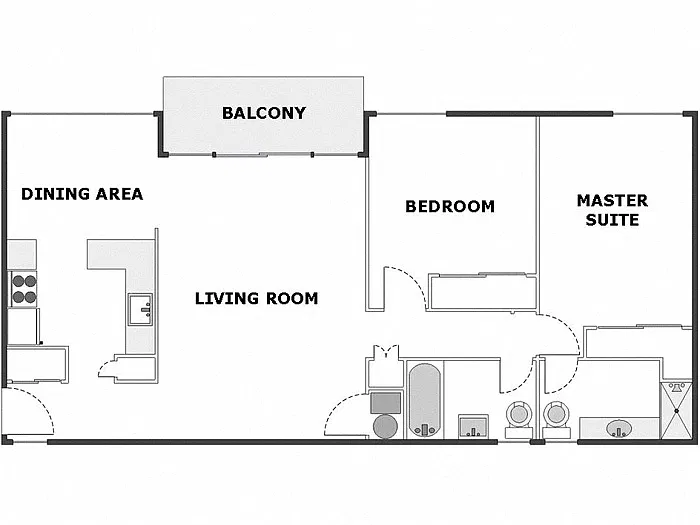 Floor plan 2 Bed / 2 Bath: Type E