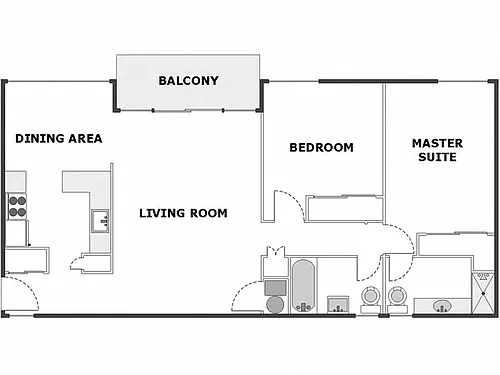 Floor plan 2 Bed / 2 Bath: Type E