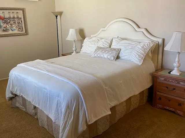 King size bed in master bedroom