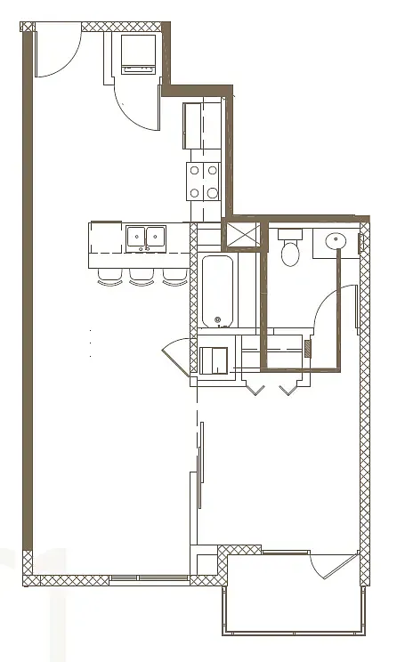 Floor plan 1X1 M