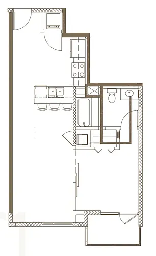 Floor plan 1X1 M