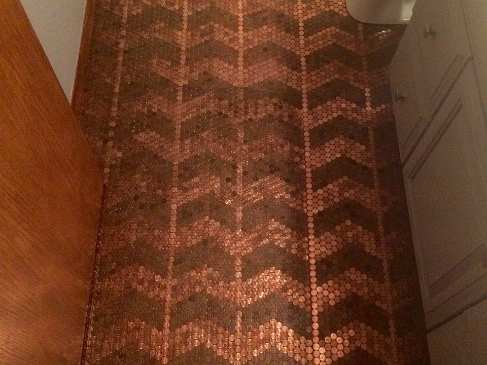 Master bath penny floor