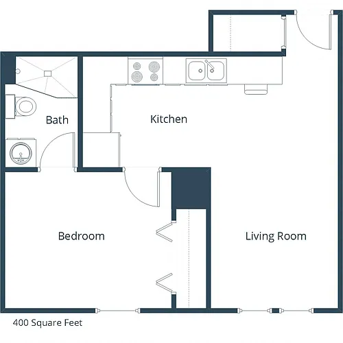 Floor plan One Bedroom 11A