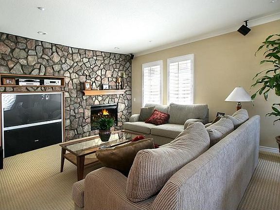 Stone fireplace, crown molding, 2nd floor master suite