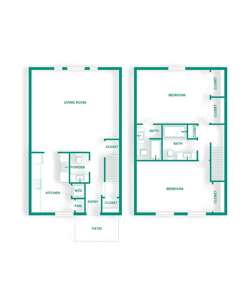 Floor plan BTH2-Townhome