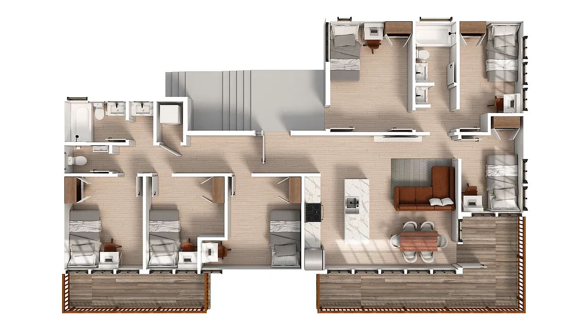 Floor plan 6 Bedroom | 2.5 Bath