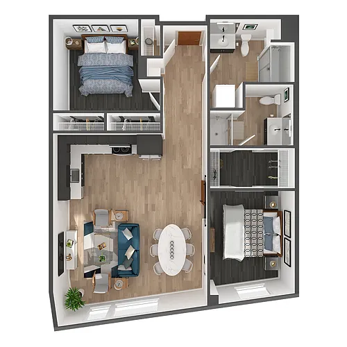 Floor plan 2 Bed/2 Bath-B7.3