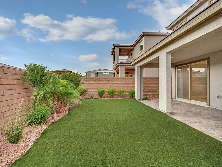 Fully landscaped backyard
