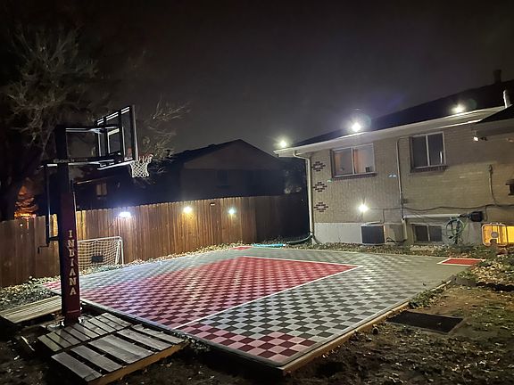 Basketball & Pickleball Court Fully lit up