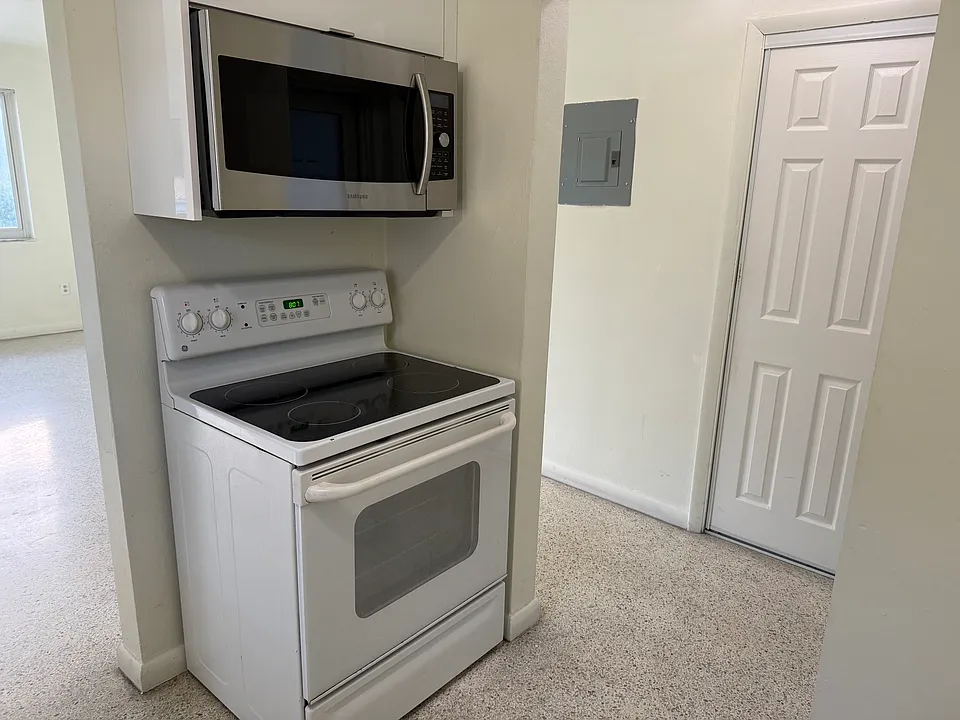 Electric Stove w/Oven and Microwave Oven in Kitchen Area