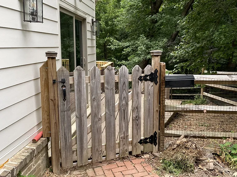 Gate for the walkway to your private entry.