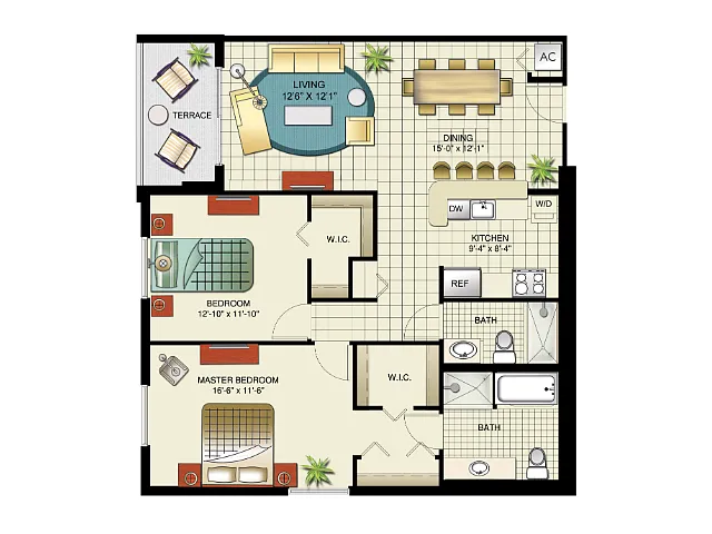 Floor plan Versailles, Model D