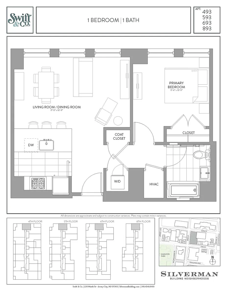 Floor plan One Bedroom 93 Line