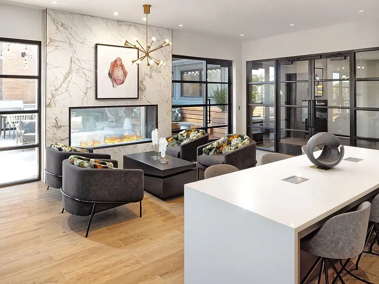North Building Lounge with fireplace