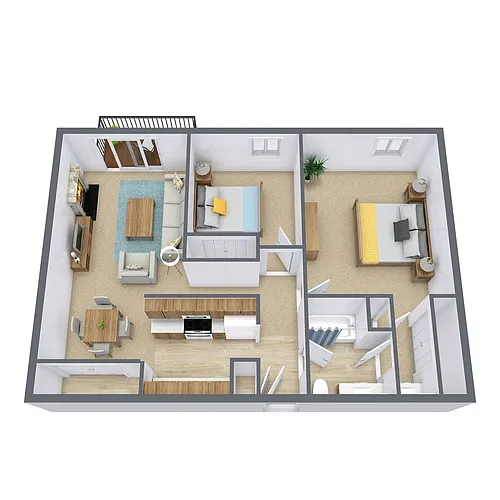 Floor plan Two Bedroom 21A