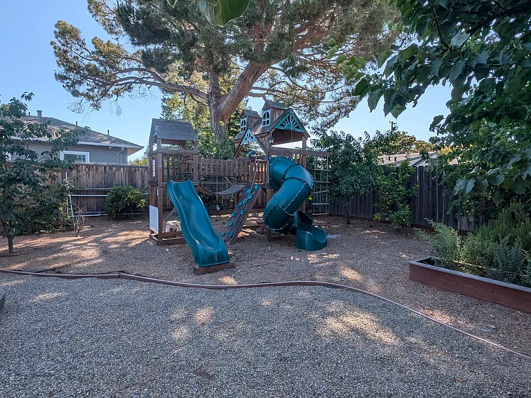 Playground available for use by the kids and is fully visible from the kitchen.