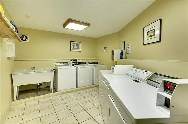 Laundry room down the hall - pay with pre-loaded card