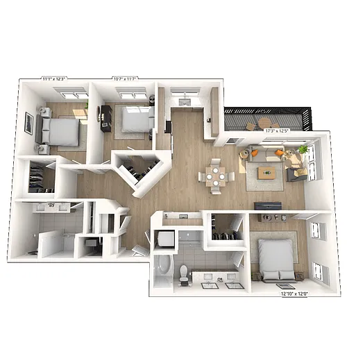 Floor plan C2 3x2 1508 SF
