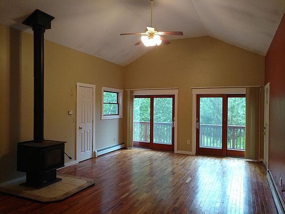 Great room with wood burning stove.