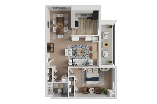 Floor plan 1 Bed - Highrise