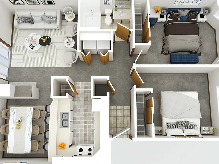 Explore this chic apartment layout, perfect for stylish urban living. Explore this chic apartment layout, perfect for stylish urban living.